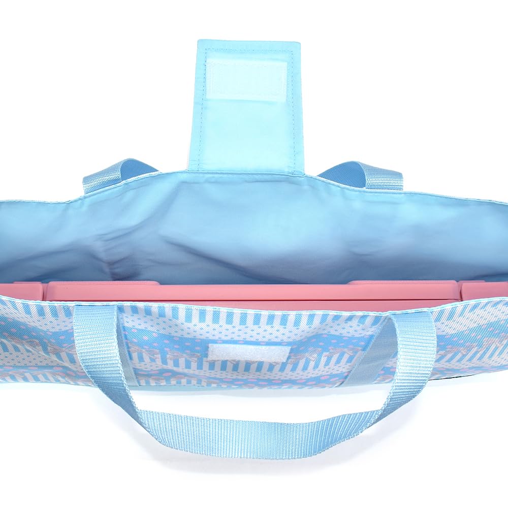 COLORFUL CANDY STYLE Melodica Case, Water-Repellent and Lightweight, Polka Dot and Lace Ribbon Design (Light Blue), Water-Repellent, Lightweight,