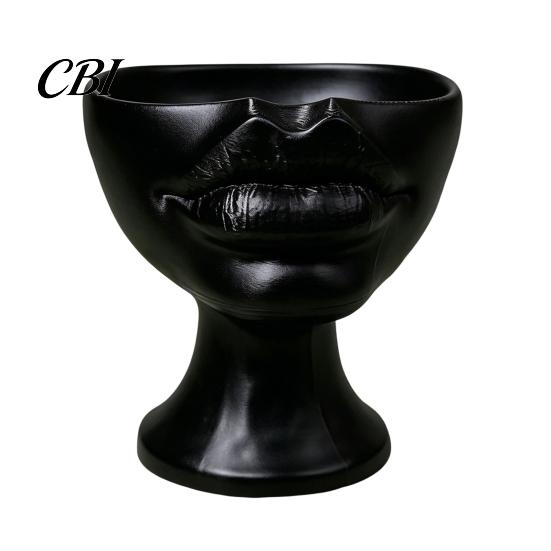 Succulents Plant Pot 3D Printed Lip-Shaped Flower Pot, Artistic Sculptural Planter with Matte Finish, Multifunctional Minimalist Desk Decor for Living