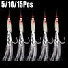5/10/15 шт. Махеровые перья Приманки для трески - Идеальные морские рыболовные приманки для лодочной снасти