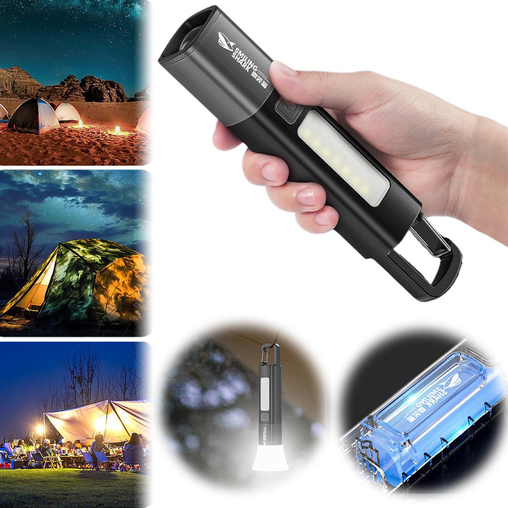 Мини-портативный светодиодный фонарик с USB-зарядкой, мощный фонарь для кемпинга, 3 режима, с зумом, аварийный фонарь, Power Bank для отключений электроэнергии