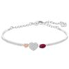 Браслет для женщин Duo Heart Plated Design Rhodium Белый 5169396