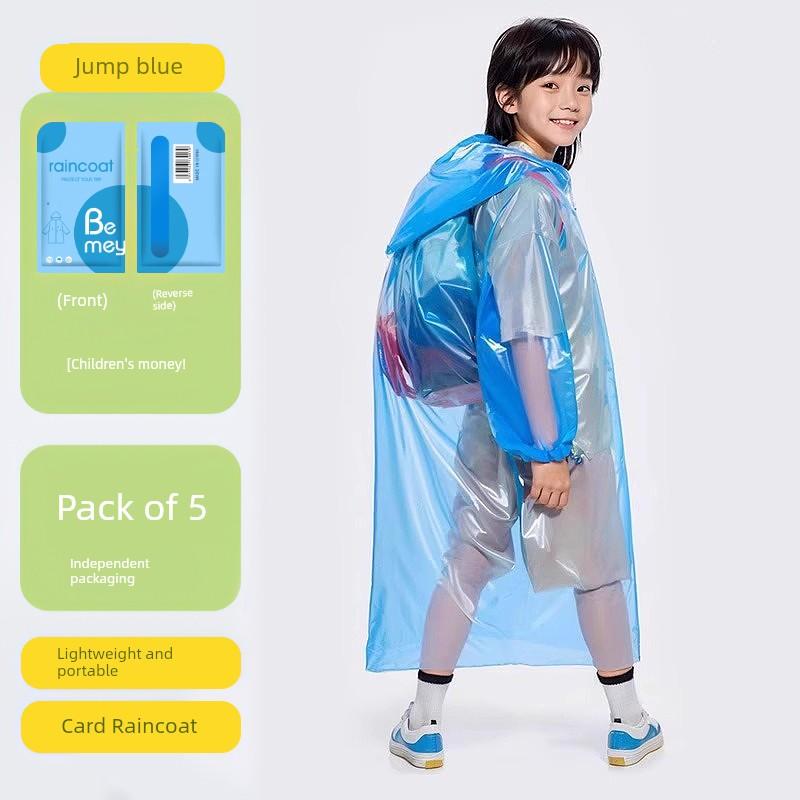 Kids Raincoat Boys and Girls Full Body Waterproof Kindergarten Primary School Student Special Card Portable Schoolbag Poncho