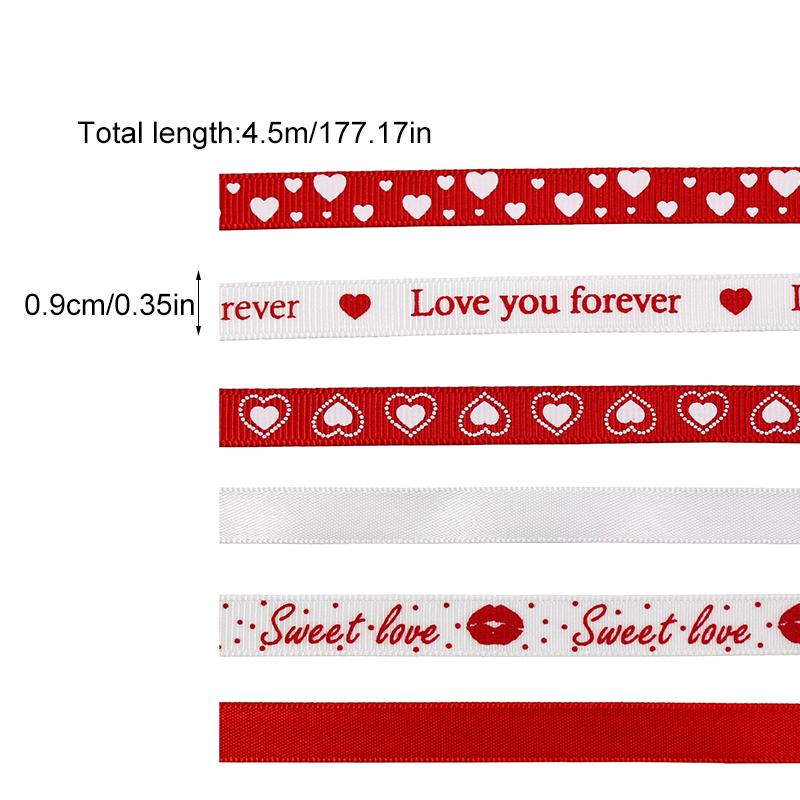 9 мм для выпечки торта жаккардовый принт любовь DIY принадлежности для украшения букета ко Дню святого Валентина 5 ярдов подарочная упаковка полиэстеровая лента