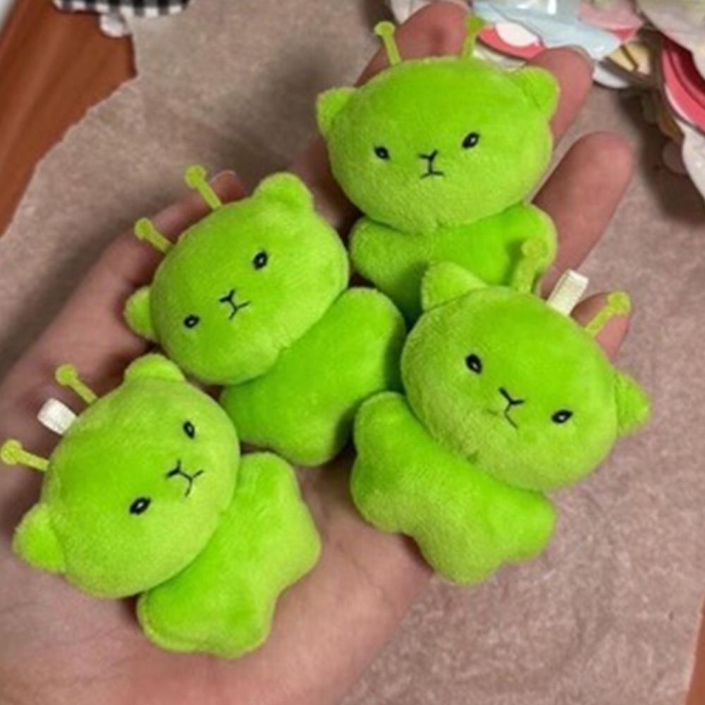 Cute Cartoon Alien Cat Plush Toy Pendant Little Alien Cat Keychain Doll Soft Stuffed Birthday Gifts For Kids Girl Backpack Decor