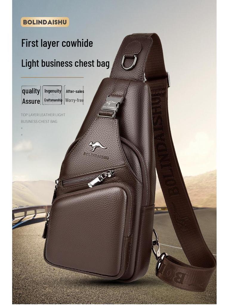 Мужская сумка-мессенджер BOLINDAISHU из натуральной коровьей кожи