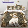 Vintage dog  Pattern Bedding Quilt Set Quilt Cover Pillowcase Home Decoration  Gift (1 * duvet cover + 2 * pillowcase, without core)