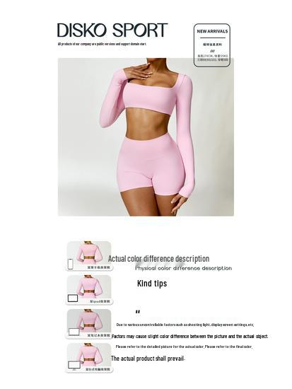 Зимний костюм для йоги с длинными рукавами для бега на открытом воздухе - Футболка для фитнеса с начесом 8518