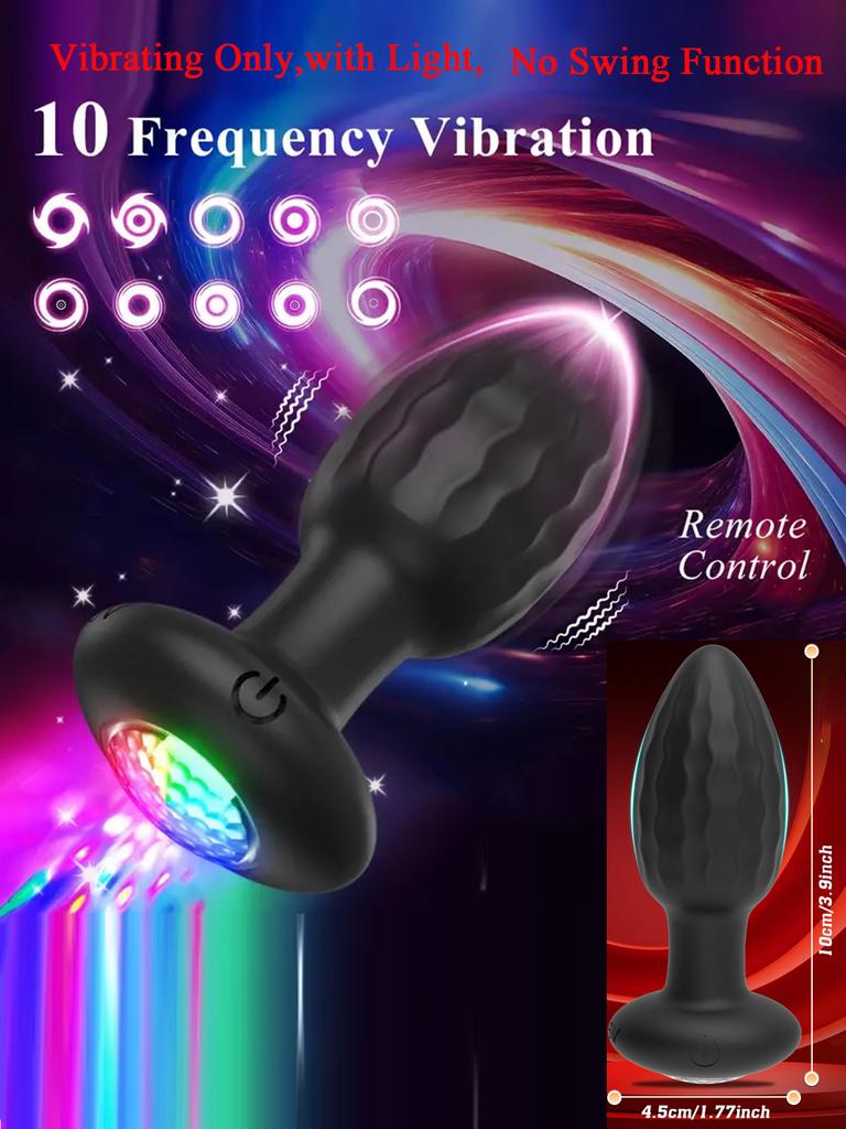 Bluetooth Anal Plug Swing Vibrator Vibrating Butt Plug with LED Light Male Prostate Massager Sex Toys for Women Men Adult