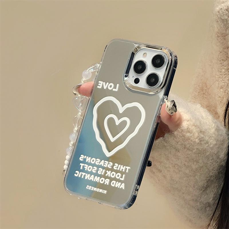 Чехол Ins-Style для iPhone 16 Pro: Love 13 Зеркало 3-в-1, подходит для iPhone 15/14 Pro
