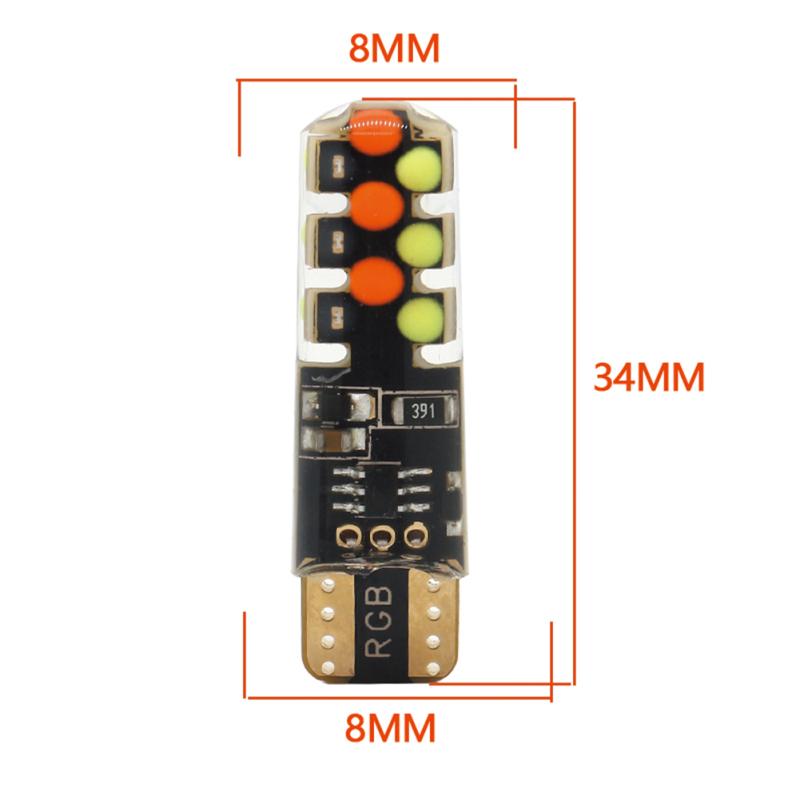 Led T10 Rgb Автомобильный габаритный фонарь 12 В Rgbw Cob Светодиодная лампа для чтения с автоматической атмосферной лампой с пультом дистанционного управления