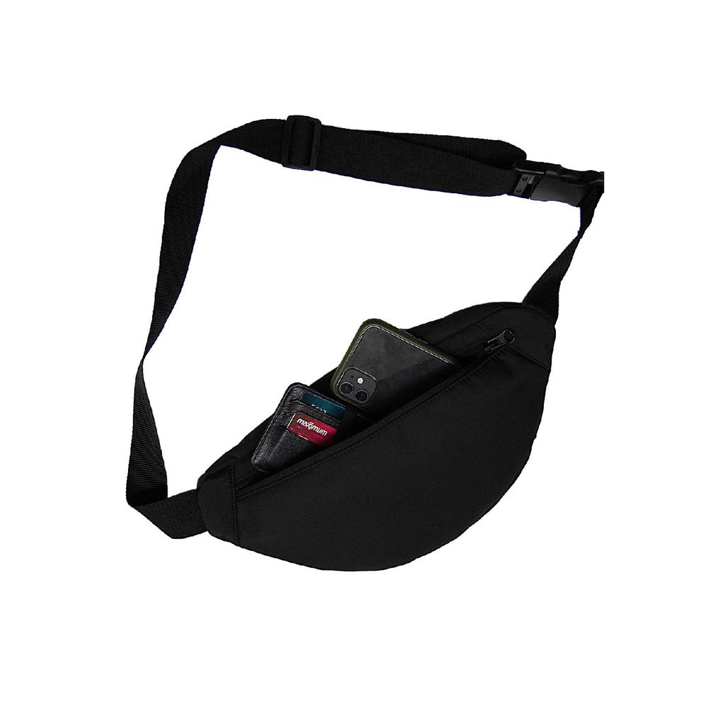 Унисекс черная зимняя водонепроницаемая тканевая поясная и наплечная сумка