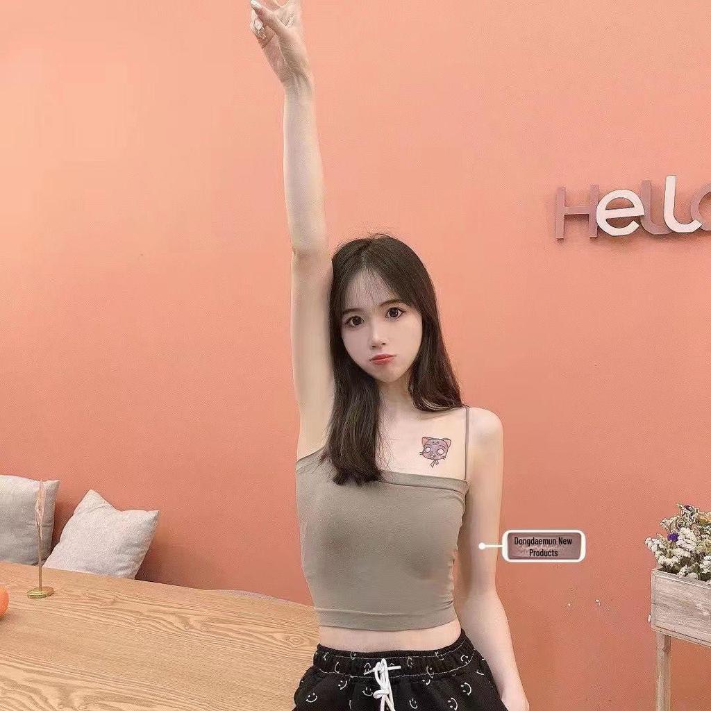 Summer Ice Silk Seamless Oil Painting Tube Top with Fixed Cup