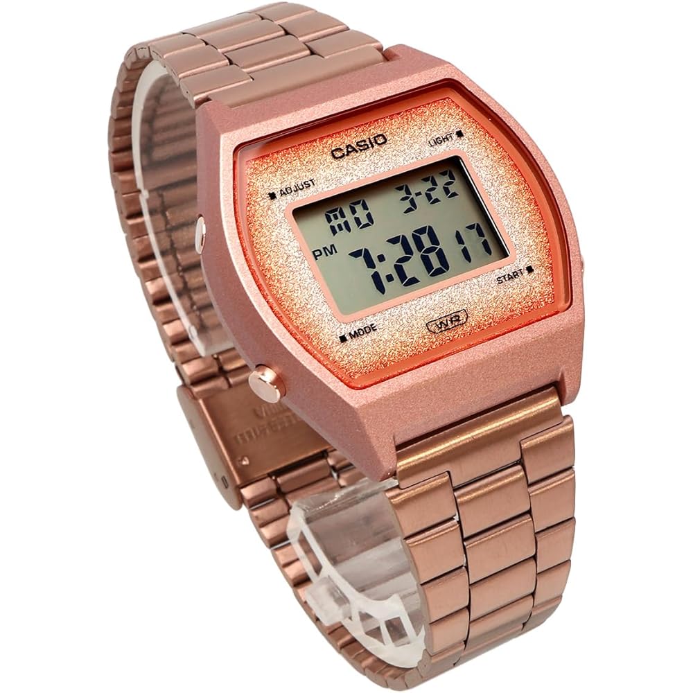 Casio Винтажная серия B640WCG-5 Унисекс Цифровые часы Розовое золото Блестящий циферблат