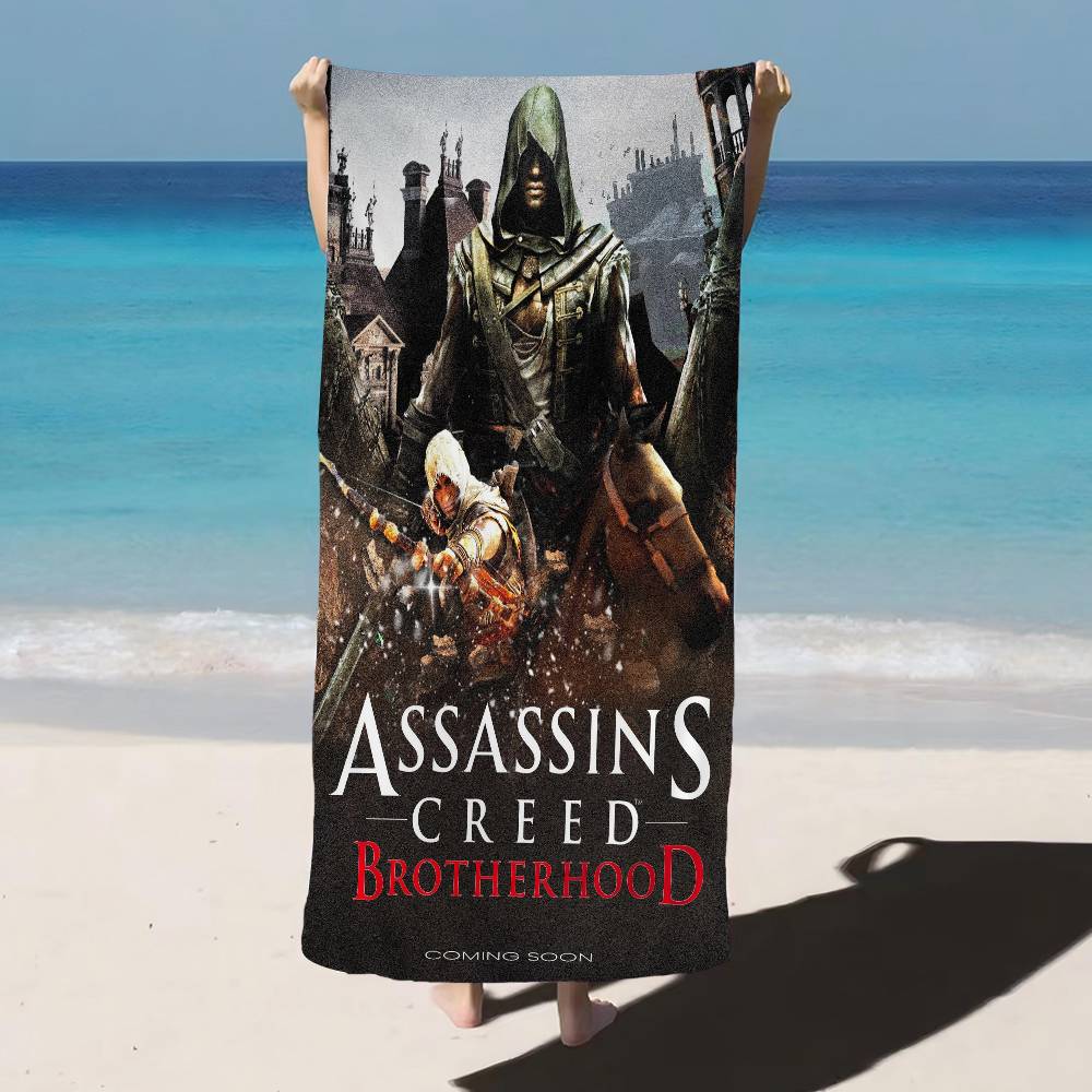 Игровое одеяло A-Assassins Creed из микрофибры, быстросохнущие пляжные полотенца, большого размера с принтом, супервпитывающее полотенце-одеяло для бассейна