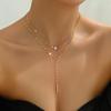 Elegant Y-Shaped Tassel Diamond Clavicle Necklace with Light Luxury and Sexy Multi-Layer Design
