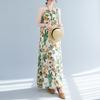 Summer Loose Cotton Linen Printed Sleeveless Dress Women's Vest Casual Dresses
