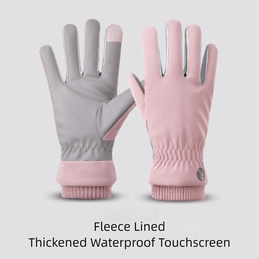 Fashion Warm Snowboard Gloves Waterproof Thickening Touch Screen Gloves Full Fingers Velvet Gloves Women Men