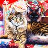 5D Алмазная картина Животное Кошка Полная круглая вышивка Продажа Алмаз