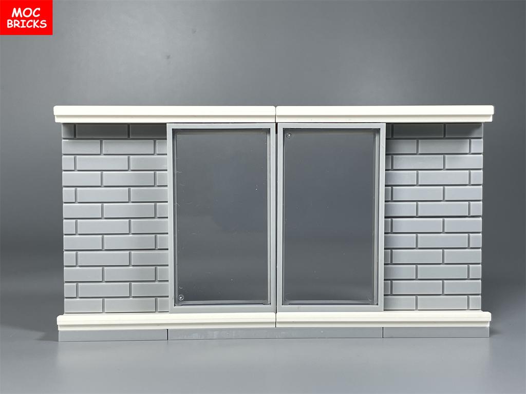 DIY Строительные кубики Раздвижная дверь на рельсах Рама 1x4x6 60596 92589 Стена дома Собранные части Строительный блок Пластиковая игрушка для ребенка
