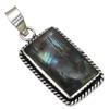 Pendant Shiney Labradorite Gemstone Mother'Day Gift Silver Jewelry 2"