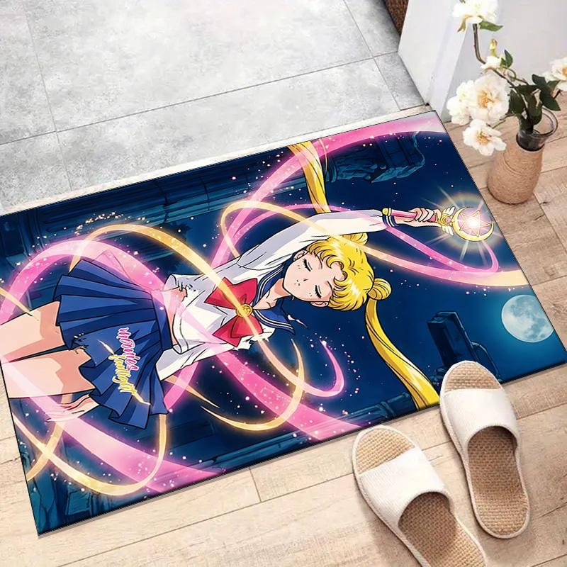 Sailor Moon Printed Area Rug Carpet for Bedroom Living Room Home Decor Rugs Mat Non Slip Mat Rug for Bedside