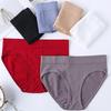 Women Panties Solid Color Elastic Mid Waist Seamless Thin Thread Soft Anti Septic Breathable Intimate Clothes Lady Underwear Briefs