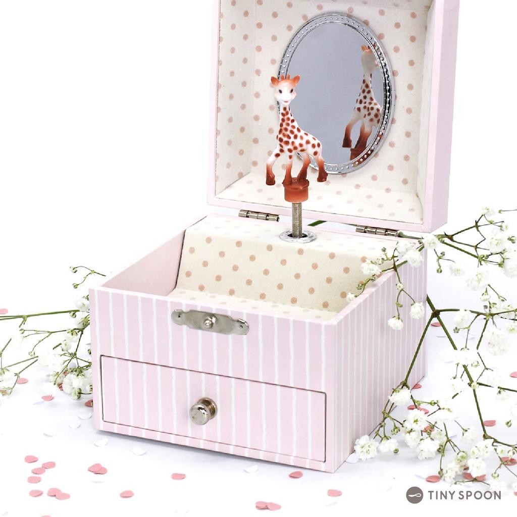 Шкатулка для драгоценностей Софи Жираф с музыкой Розовая Музыкальная День рождения Ребенок Стильная Trousselier (Малыш - Светящийся в темноте) Подарок, Подарок, Подарок, Игрушка,