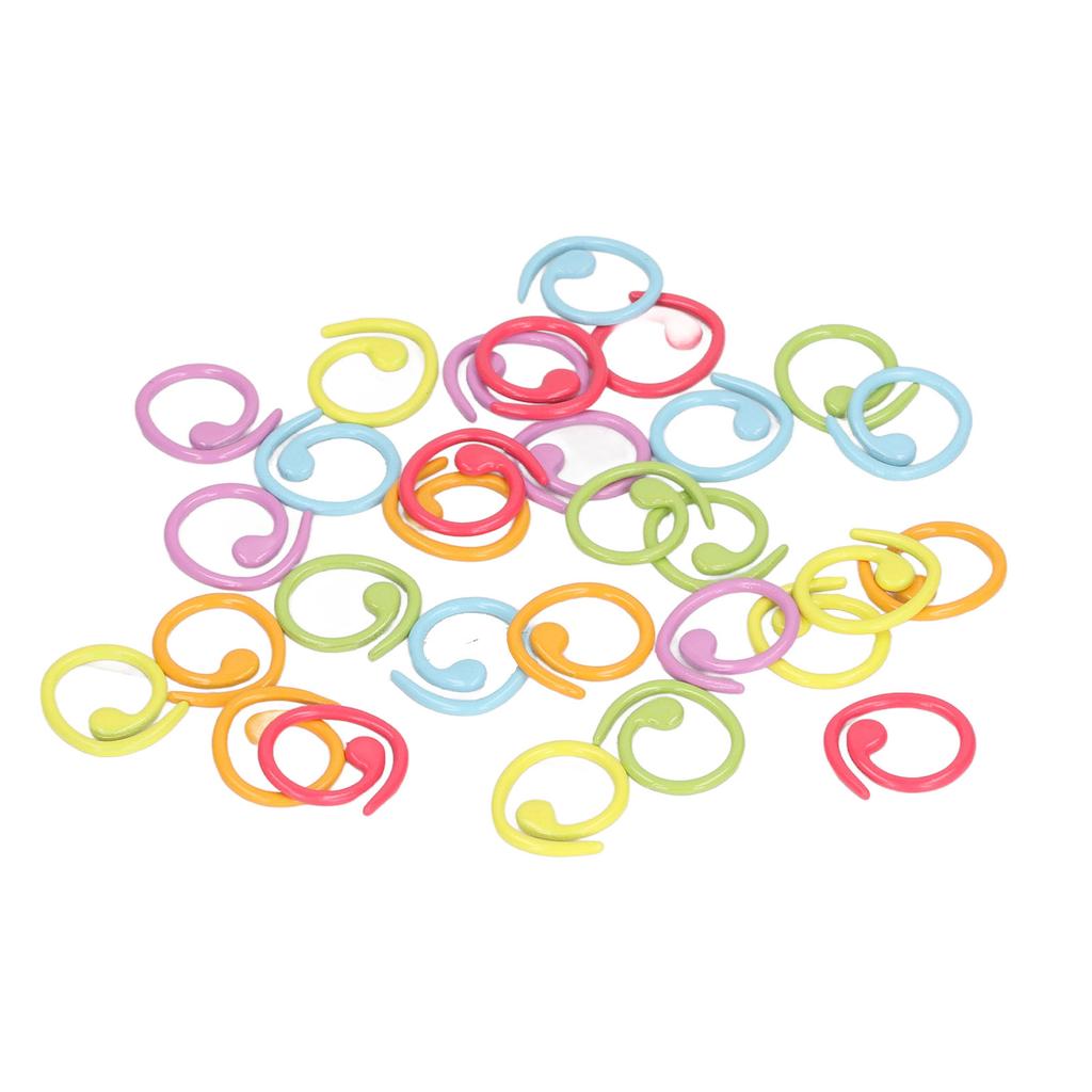 30pcs Knitting Stitch Rings DIY Colorful Stitch Marker Ring Knitting Crochet Markers for Knitting