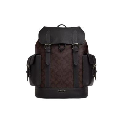 Рюкзак Hudson 30 Classic Monogram из покрытого канваса и кожи, большой мужской, цвет Махагоновый Черный CR388-QBAE4