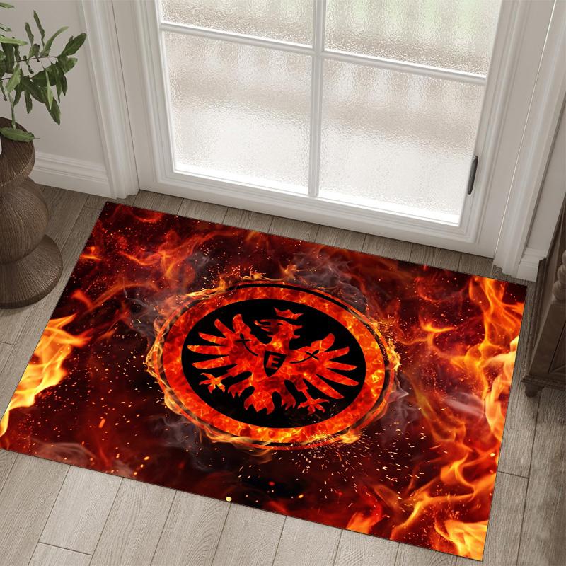 Eintracht Frankfurt Football Design Crystal Velvet Carpet Cozy Non?Slip Printed Rug For Bedroom Living Room Entrance