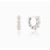 Cream White Pearl Ball One-Touch Earrings (M)