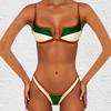 Outdoor Women Patchwork Push Up Bandeau Beach Bikini Set Two Piece Bathing Swimsuits