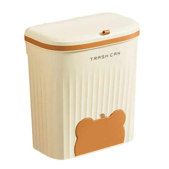 Wall Mounted Garbage Bin with Lid Large Capacity Easy To Install Cabinet Door Trash Can Food Garbage Holder