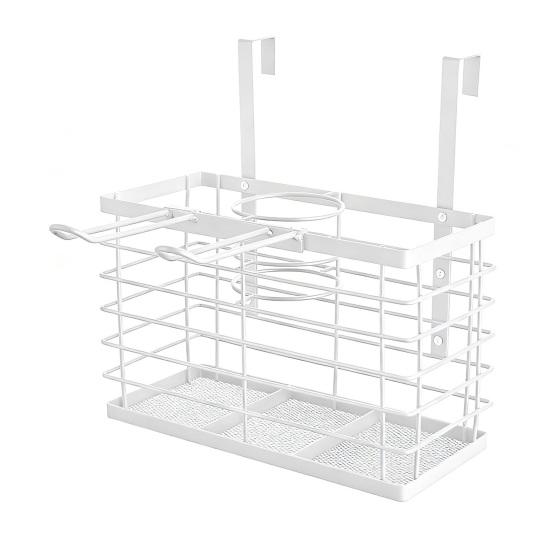 Держатель-органайзер для фена с регулируемой высотой 3-в-1, настенное крепление, для хранения фена, утюжков для выпрямления волос, щипцов для завивки на дверце шкафа