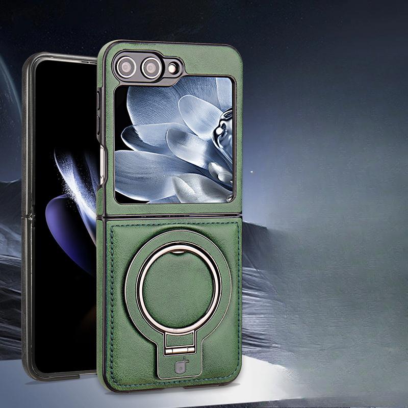 Складной магнитный держатель на присоске Подходит для чехла для мобильного телефона Samsung ZFlip5 Бизнес Zflip6 Ударопрочный Полностью закрывающий 3/4 поколение 5 Кожаный чехол