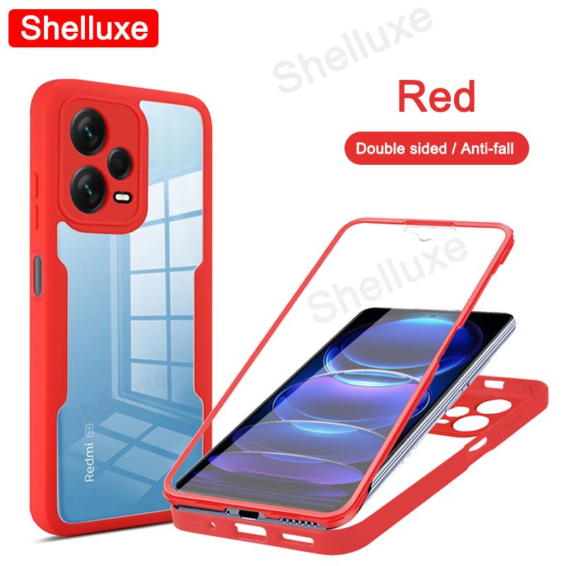Прозрачный чехол Shelluxe 360 на весь корпус спереди и сзади для Xiaomi Redmi Note 12 13 Pro Plus + Note12 Note13 5G, силиконовая двухсторонняя крышка