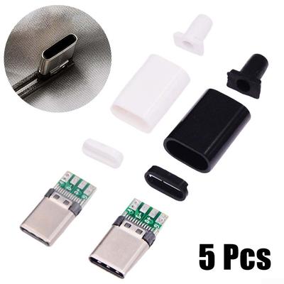 Безопасное соединение USB3 1 разъем типа C Male с черно-белой оболочкой 5 шт.