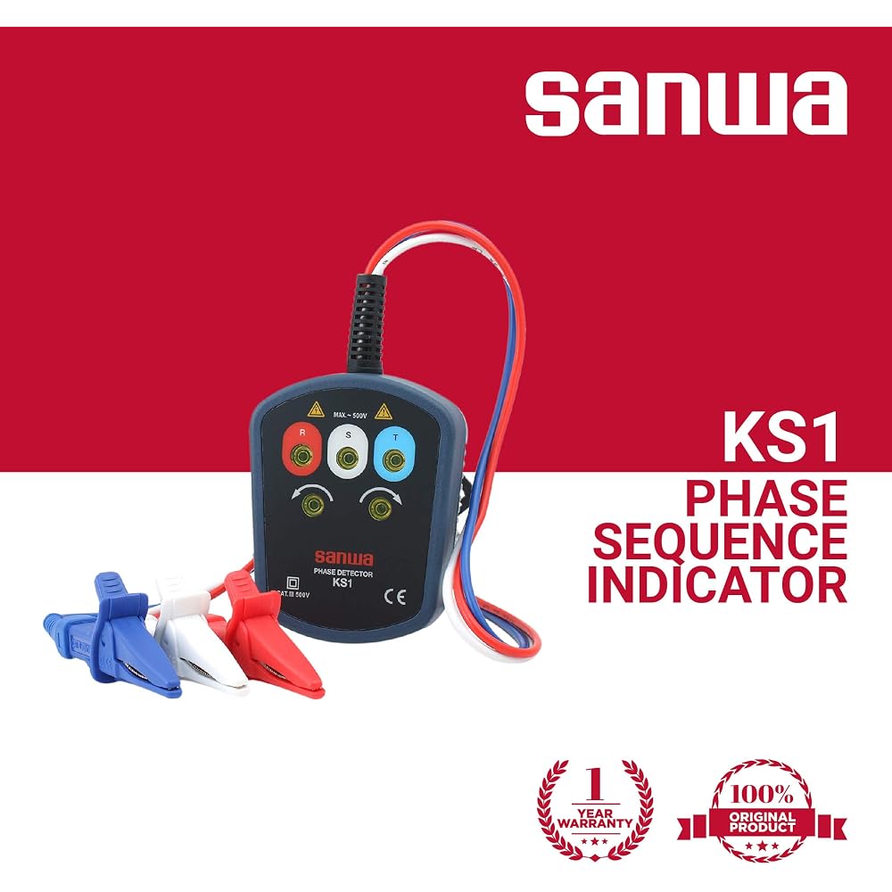 Sanwa Трехфазный AC Контактный Тип Фазометр KS1 Коробка