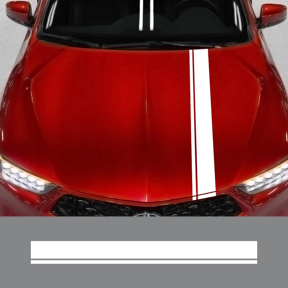 Car Hood Bonnet Sticker Decoration Graphics Stripes Decor Decal Auto Accessories Universal For VW Tesla Skoda Volvo Suzuki Seat