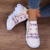 Буквы Цветочный принт Кроссовки на платформе для женщин Вязаные Повседневные Спортивные туфли Женские Нескользящие Дышащие Кроссовки для бега