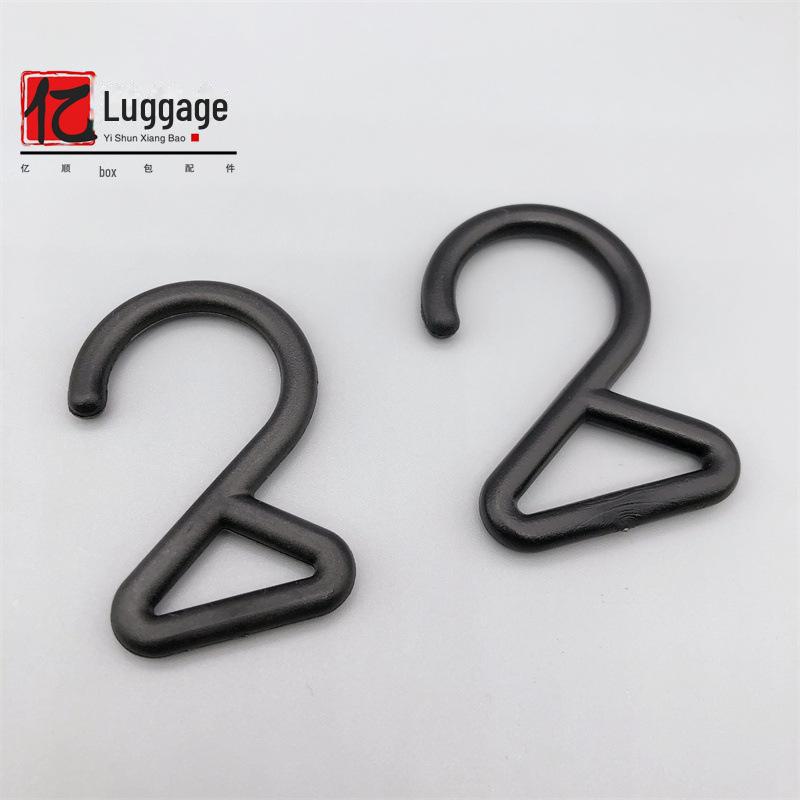 Пластиковая пряжка-крючок для багажа, палаток, косметичек - черная, 2 шт. в упаковке
