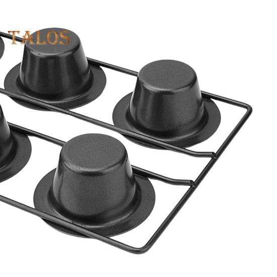 Popover Cake Pan Non-Stick Muffin Cupcake Bakeware for Oven Baking Vertical Cup Design 6-Cavity Versatile Waffle Pudding Pan