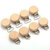 10Pcs Wooden Baby Pacifier Holder Metal Clip Beech Baby Pacifier Clips Chain Accessories Wooden Teether Toy BPA Free
