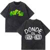 Rapper Feid Ferxxo Falxxo Tour 2026 Print Vintage Washed Tshirt Men Fashion Tshirt Shortsleeved Casual Cotton Loosetshirts