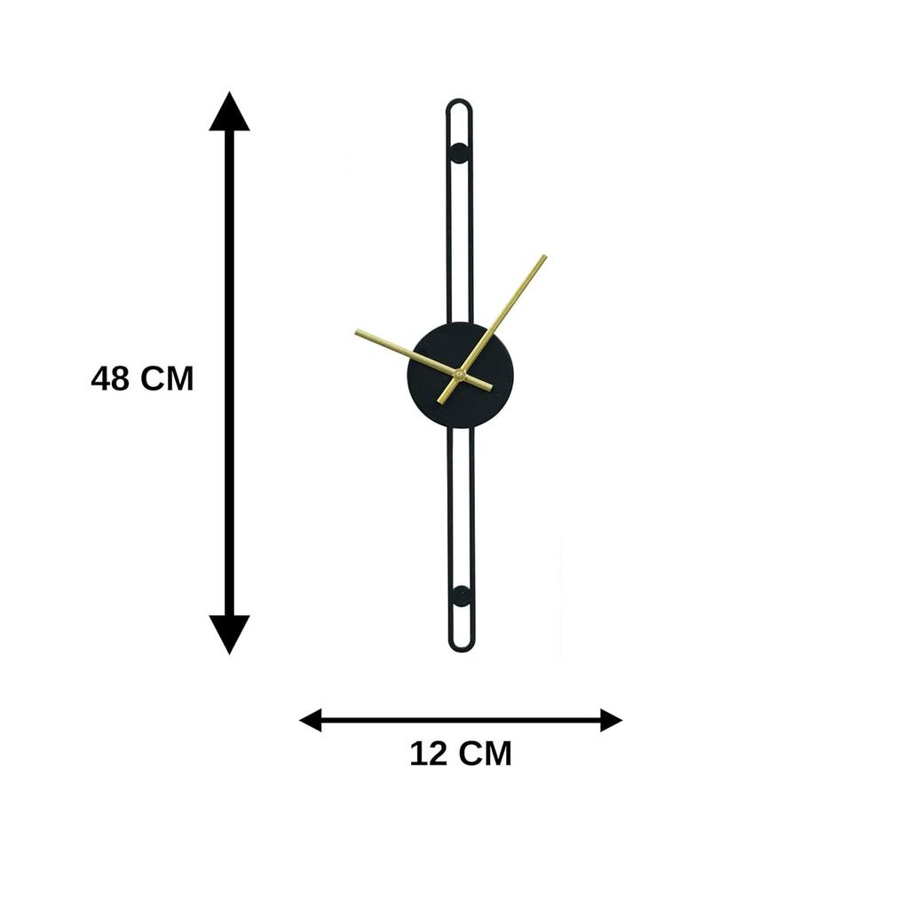 Nordic Minimalist Gold Needle Metallic Wall Clock for Home, Office, Bedroom & Kitchen|Big Size Stylish Latest Home Décor | Black Color
