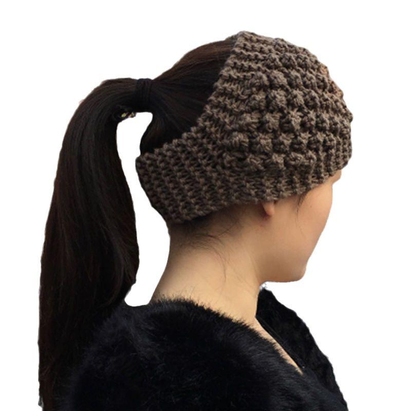 Шерстяная широкополая шляпа-повязка на голову - теплый осенне-зимний вязаный головной убор и платок, аксессуар для волос