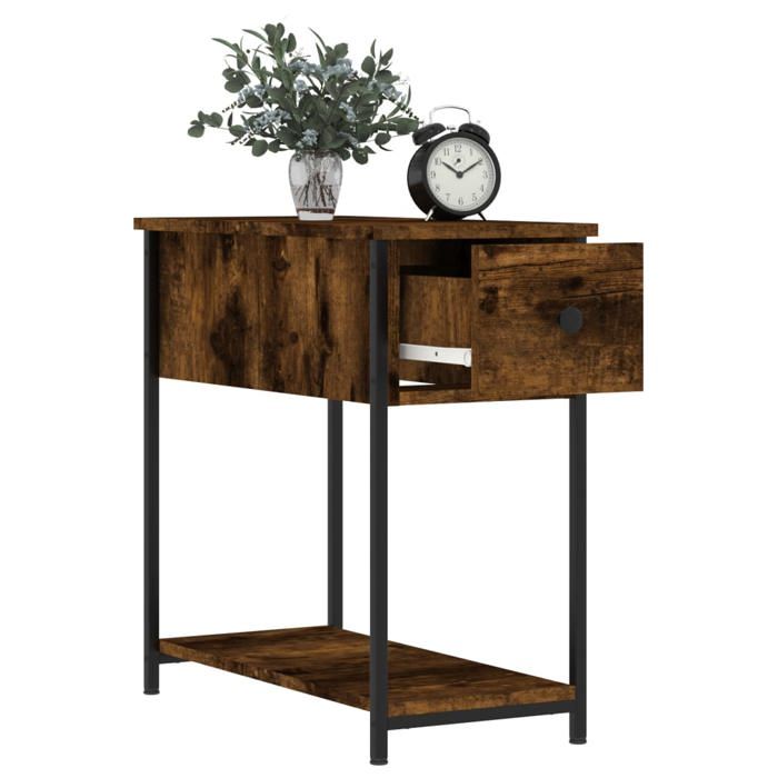 Tables de chevet - Maison Exclusive - 2 pièces - Chêne fumé - Bois d'ingénierie