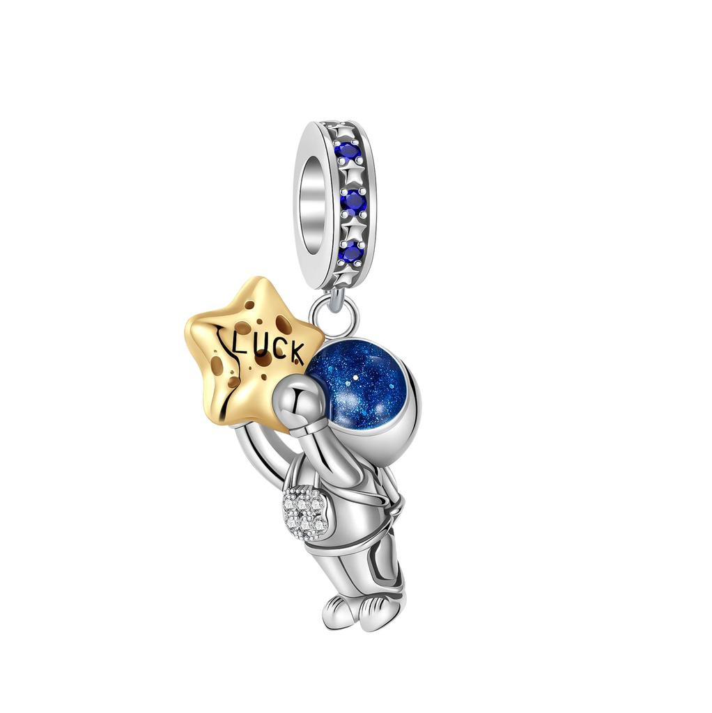 Сияющие Медные Подвески-Звезды Космос Астронавт Морская Звезда Бусины Подвеска Подходит для Оригинальных Браслетов Ожерелий DIY Ювелирное Изделие Подарок