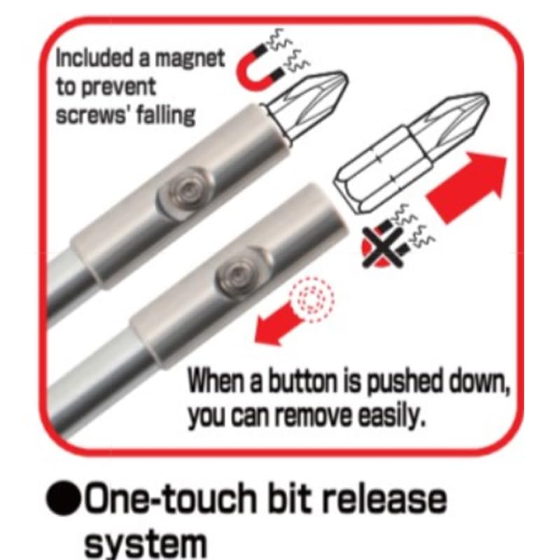 Набор отверток с храповым механизмом TONE RDT10S, вставка бит, черный цвет, 12 предметов, тип T и 6,35 мм (1/4") СОДЕРЖАНИЕ