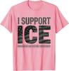 Я поддерживаю ICE, Иммиграционных офицеров, Американский флаг, Винтажная футболка